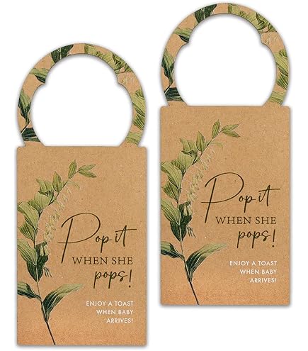 Pop & Cheer - 30 Etichette Da Appendere Minimaliste 'When Baby Is Here' Per Baby Shower, Per Bottiglie Champagne, Neutre