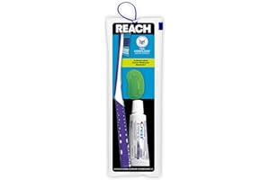 Reach Ultraclean Travel Kit Toothbrush with Toothbrush Cap and Toothpaste, Multi-Angled, Soft Bristles, TSA-Airport Friendly, Resealable, Portable and Reusable Bag