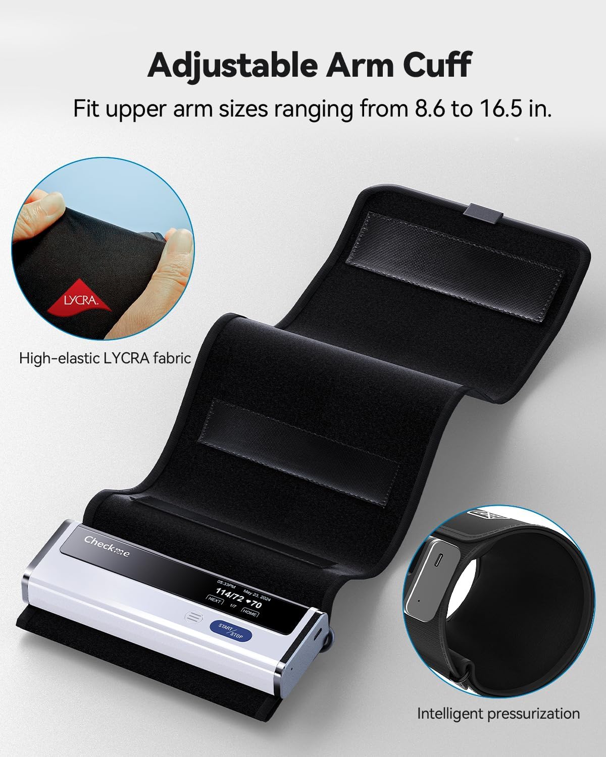 Checkme BP2A Blood Pressure Monitor for Home Use Upper Arm - Bluetooth BP Machine Cuff, Accurate Digital Readings in 30 Seconds, Unlimited Data Stored in App for iOS & Android