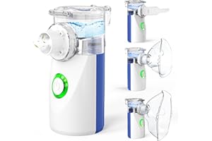 REFUN Nebulizer for Adults & Kids, Portable Nebulizer with 2 Masks & Mouthpiece, Quiet Working, 2 Adjustable Mode, Rechargeable Inhaler Machine for Travel & Home Use, Hailie Sensor