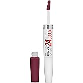 Maybelline Super Stay 24, 2-Step Liquid Lipstick Makeup, Long Lasting Highly Pigmented Color with Moisturizing Balm, Merlot Armour, Red, 1 Count