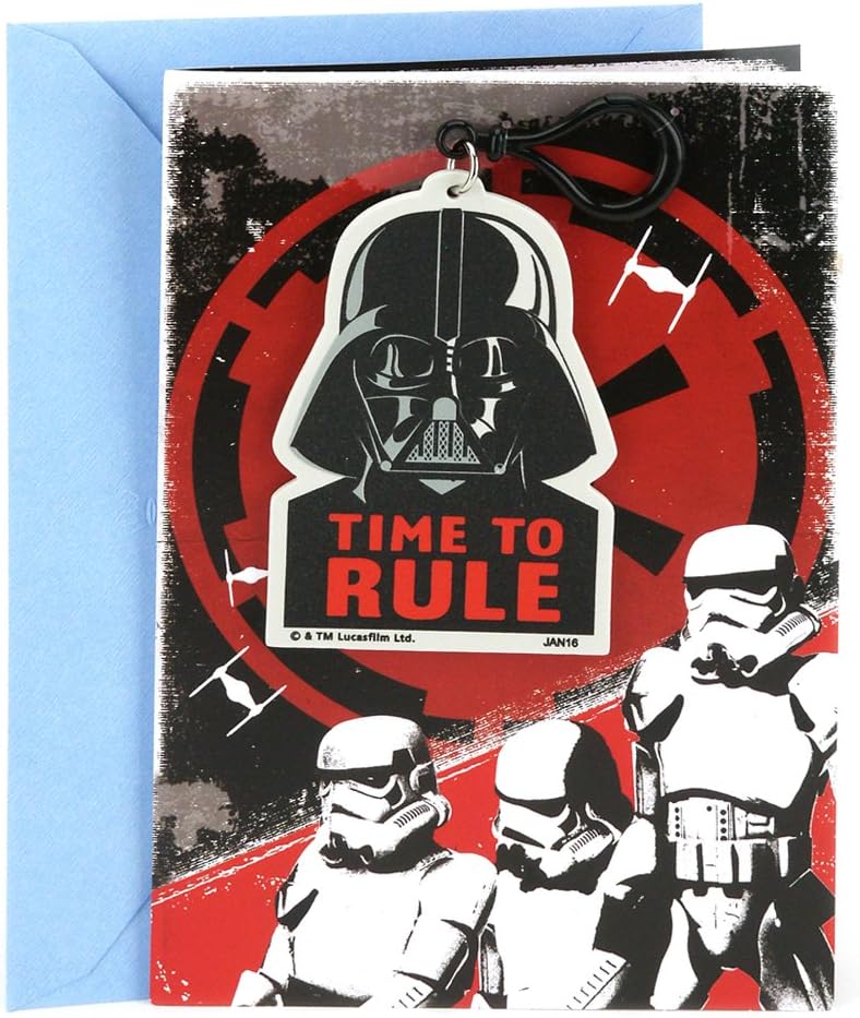 Hallmark Star Wars Birthday Card (Darth Vader Backpack Clip)