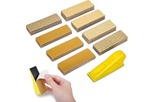 Micro Sander Kit, 80 Sheets Detail Handle Sanding Tools with Sandpaper 60 to 600 Grit for DIY Crafts Wood Tight Narrow Spaces