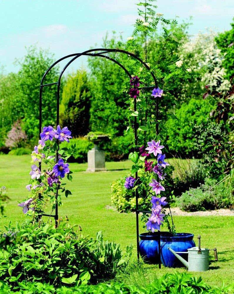 Garden Mile Garden Arch 2.4m, Heavy Duty Steel Garden Arbour Frame, Weather Resistant Metal Arch for Climbing Plants Roses - Image 3