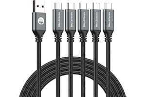 SMALLELECTRIC 5Pack 10ft USB C Cable, Extra Long USB A to USB-C 10foot Type C Fast Charging Cable Compatible Samsung Galaxy S10 20 9 8 Plus a10e,Braided Rapid Charger Cord for Note 10 9 8,LG V50 V40 G8 G7(Grey)