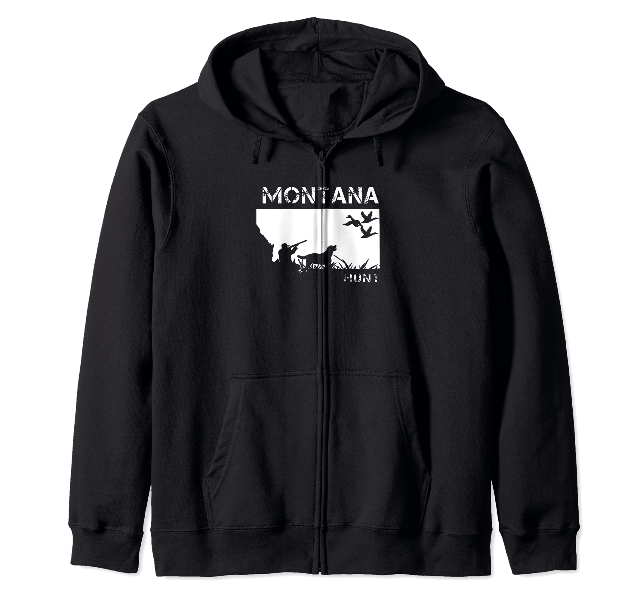 Pheasant Bird Hunt Big Sky Country State Hunting Dad Montana Zip Hoodie
