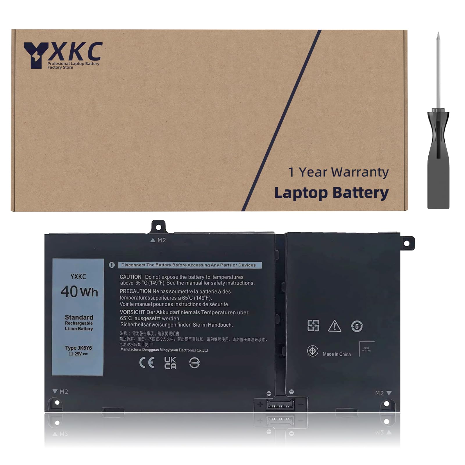 YXKC JK6Y6 Laptop Battery Replacement for Dell