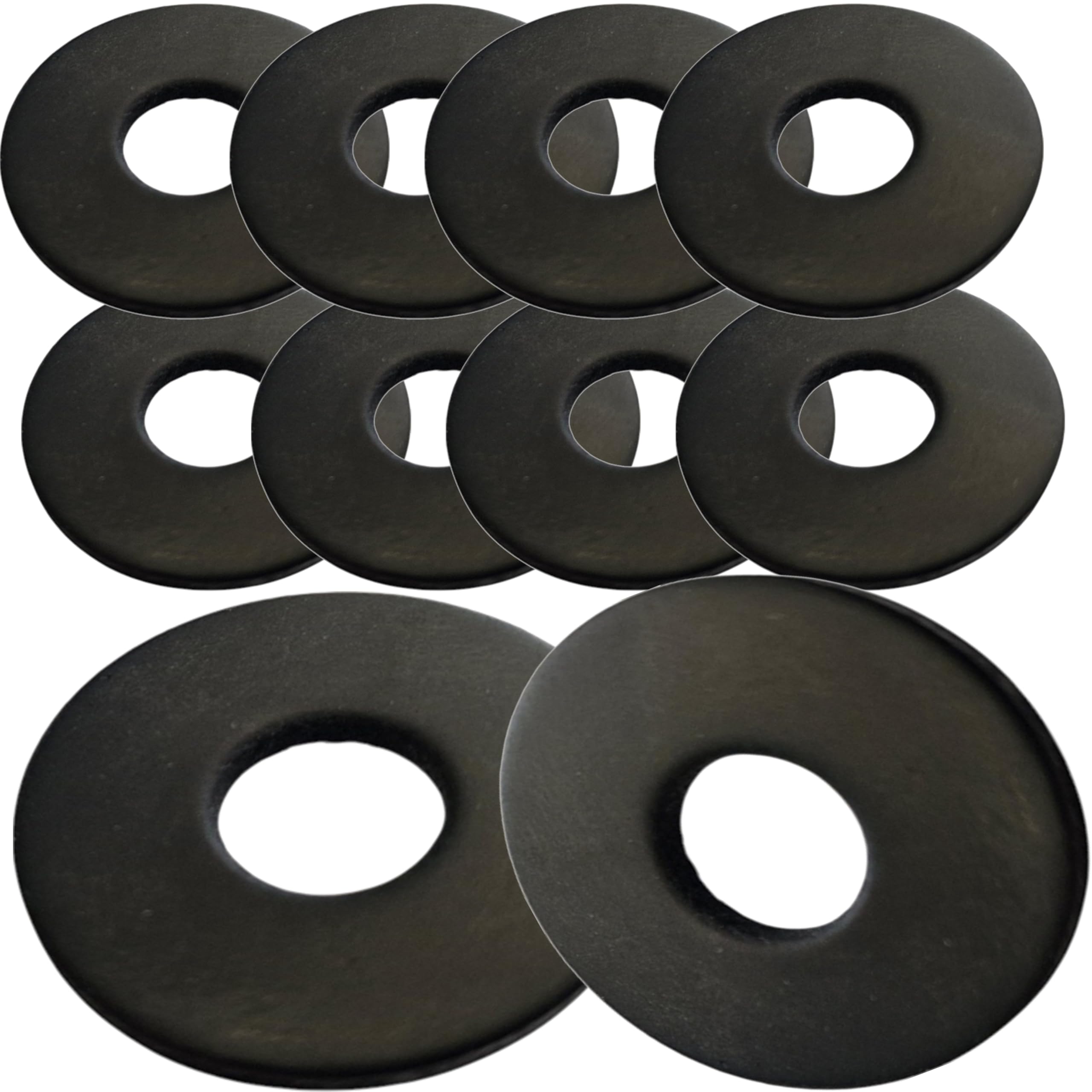 M12 x 36mm Black Rubber Penny Washers (Pack of 10) Penny Washers size: 12.5 mm Inside Diameter x 36mm Outside Diameter x 3mm Thickness