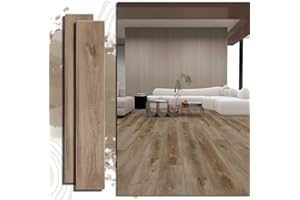 Vinyl Flooring,Waterproof Rigid Core Luxury Plank,2G Click Lock Floating Floor, 7" W x 43" L,Natural Wood Grain Feel,Durable 