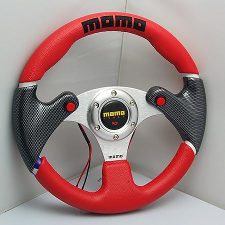 Amazon Momo モモ ステアリング レッドステッチ 32f 510赤ハンドル ステアリング ハンドル 車 バイク