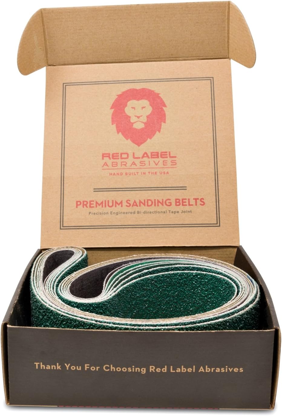 Red Label Abrasives 2 X 42 Inch Knife Sharpening Sanding Belts - Premium Ceramic - Coarse Grits - 6 Pack Assortment - - 