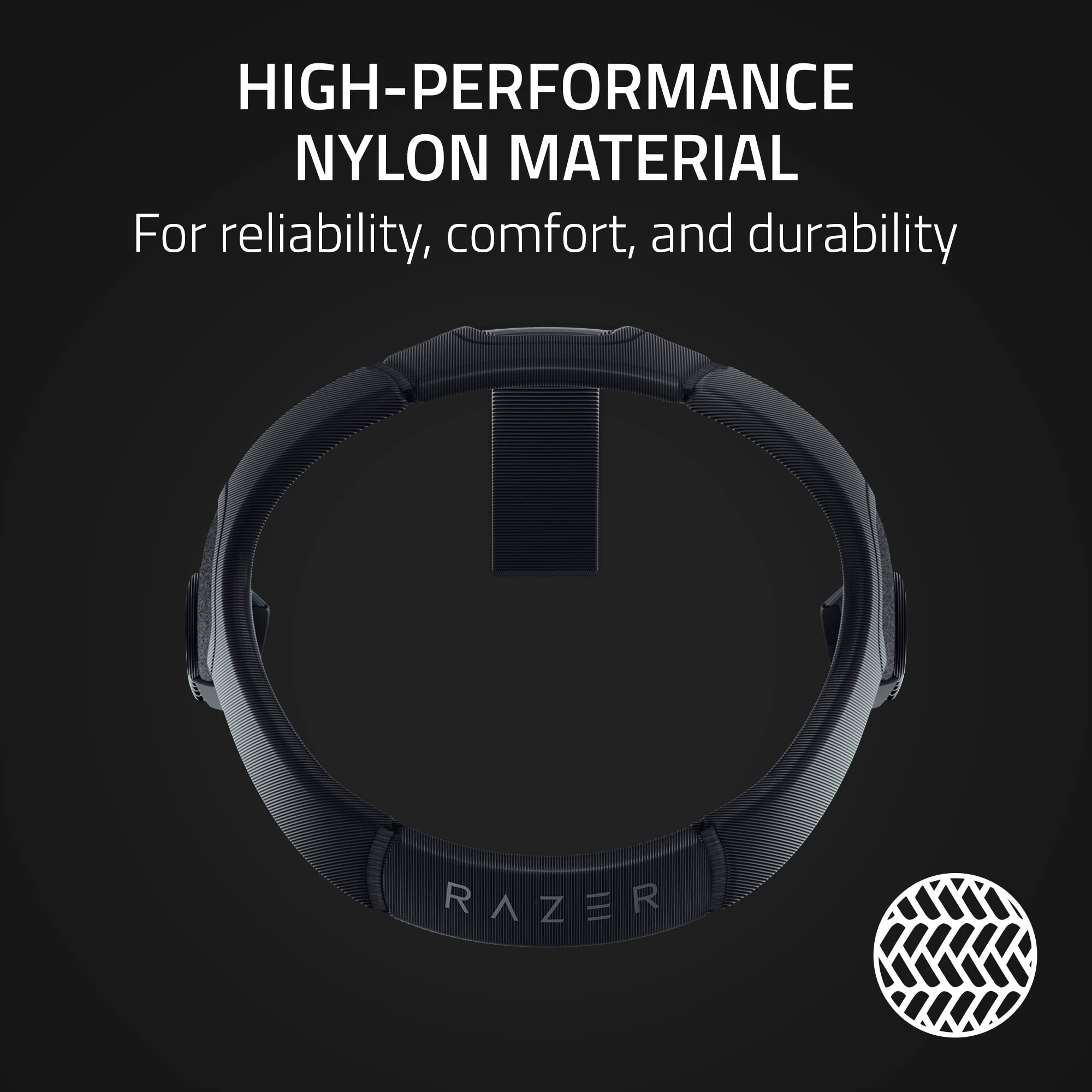 Razer Adjustable VR Head Strap System for Meta Quest 2: Designed for All Head Shapes - High-Performance Nylon Material - Soft, Adjustable Straps - Optimized Weight Distribution - Ergonomic Design