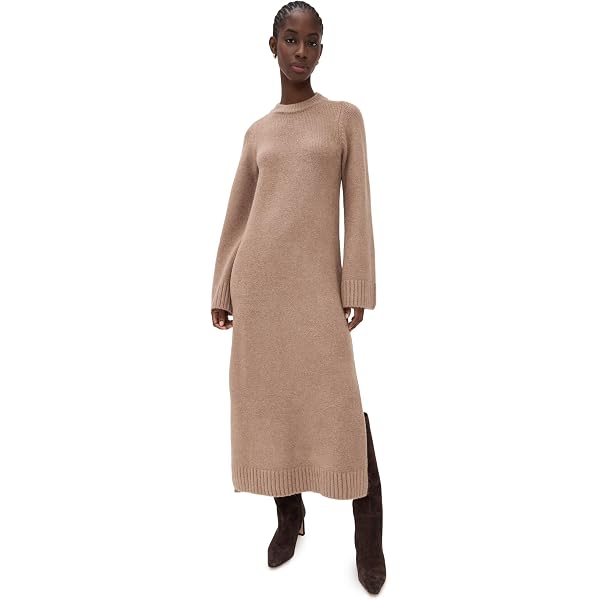 Varley Women's Axel Rib Knit Midi Dress, Olive Night, XS at Amazon Women's  Clothing store