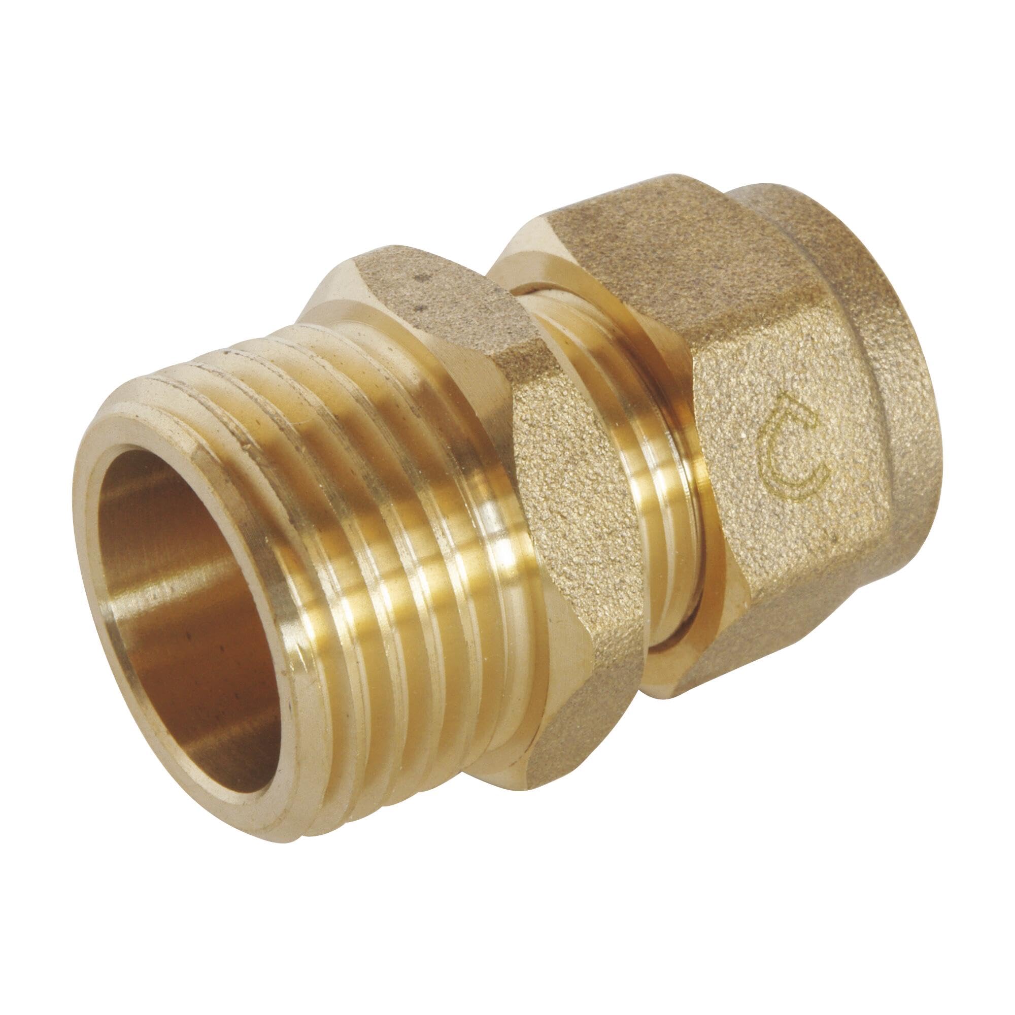 Tomatherm for You – Compression Straight Connector (Screw) for PER Tube Diameter 12 – Male 15/21 (1/2 Inch)