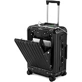 magallanes All Aluminum 20 Inch Carry On Luggage with Front Pocket | Zipperless Suitcase Features TSA Lock &amp; Silent Spinner Wheels, Ideal for Business Travelers