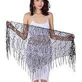ZLTdream Belly Dance Sequin Triangle Hip Scarf