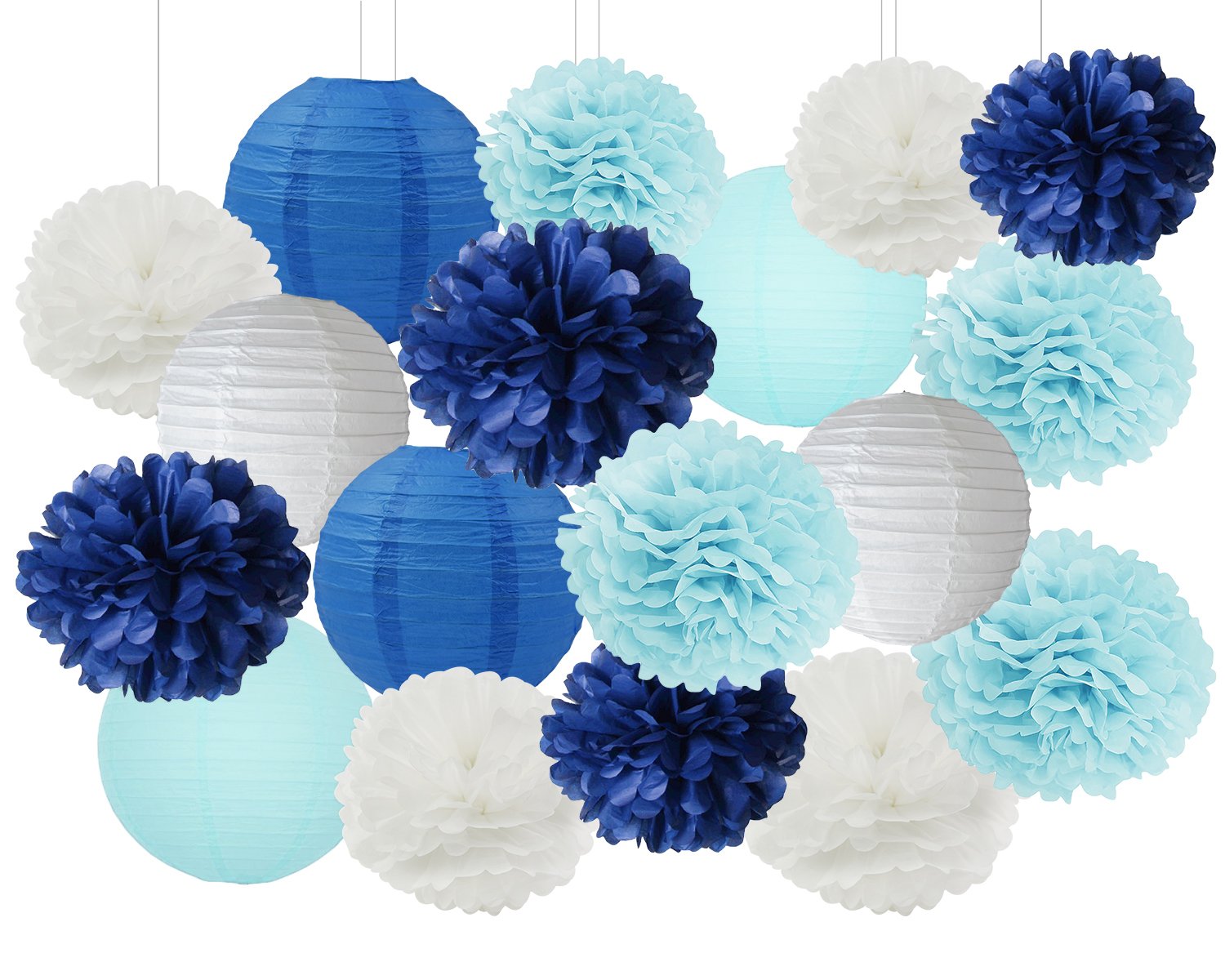 Amazon Com Baby Boy Shower Decorations White Navy Baby Blue