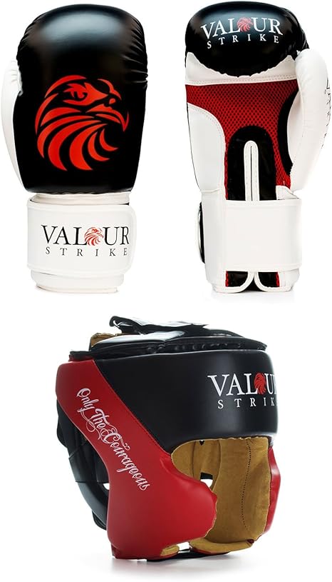 boxing gloves and head guards