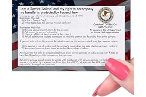 LONE STAR ART ADA Service Dog Law Cards 2026 - THE ORIGINAL - 50 ADA Service Dog Information Cards - Service Dog Card States Your Legal Rights - Use with Your Service Dog Certificate