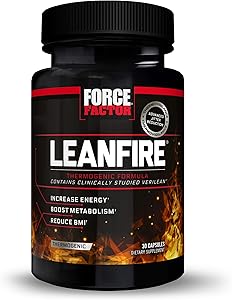 LeanFire Thermogenic Pre Workout and Fat Burner with Green Tea Extract to Increase Energy, Boost Metabolism, Burn Fat, Build Lean Muscle, and Enhance Mental Clarity, Force Factor, 30 Capsules