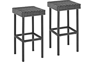 Crosley Furniture Palm Harbor Outdoor Wicker 29-inch Bar Height Stools - Grey (Set of 2)