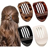 4 PCS Flat Claw Clips for Women, French Design Flat Hair Claws, Ergonomic Curved Claw Clips for Thick Thin Curly Hair, Strong