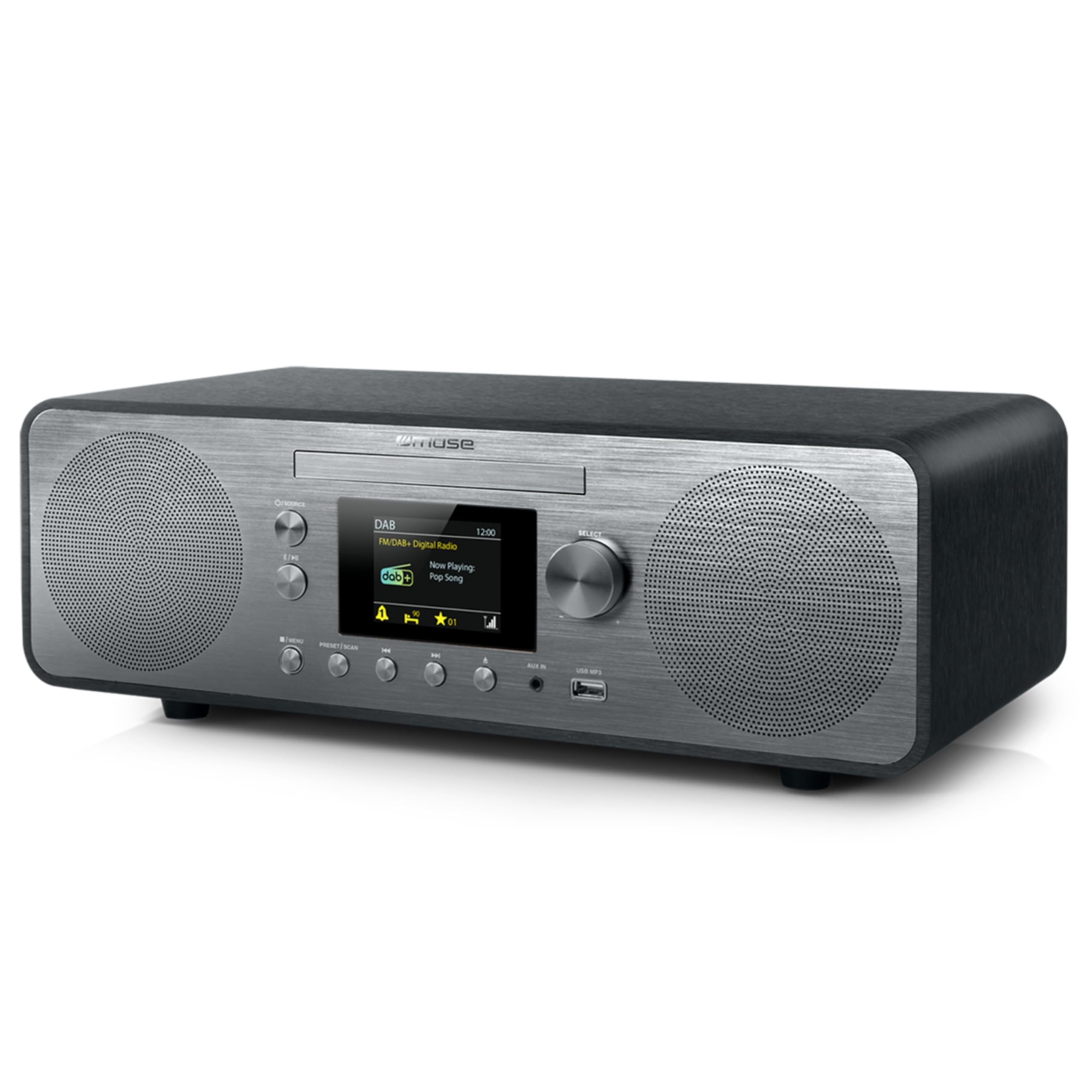 Muse - (M-885 DBT) DAB+/FM/CD/USB/Bluetooth Micro System,Dark Grey