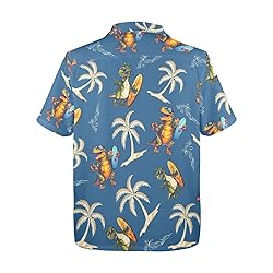 HUGLAZY Hawaiian Shirt for Men Dinosaur Shirt Short