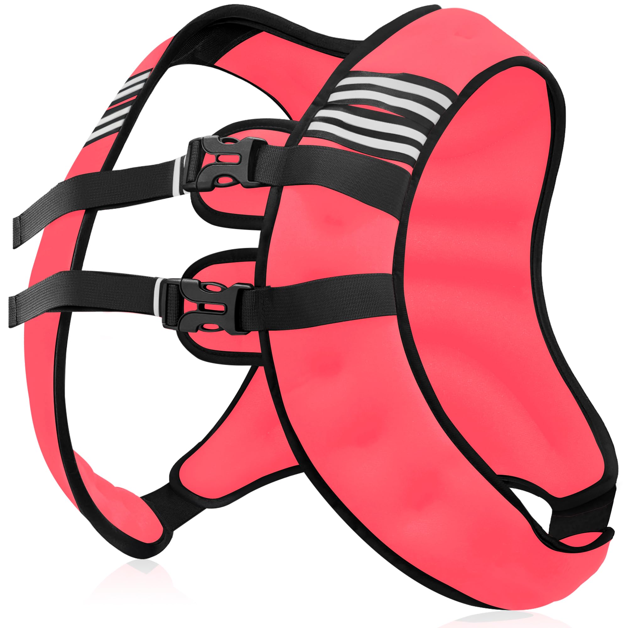 NATURELUX Weighted Vest with Reflective Stripe and Adjustable Buckle Straps, Pink, 20 lbs Image