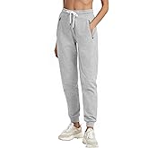 PULI Women Workout Sweatpants Cotton Jogger Ribber Splicing Lounge Sweat Pants with Zipper Pocket