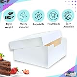 PACK N TRADE 8 Inch Cake Box, 5 Pack Square Cardboard with Lids view 3