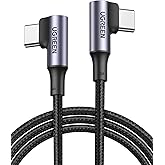 UGREEN 100W USB C to USB C Cable, 90 Degree Type C Cable for iPhone 17/17 Air/17 Pro/17 Pro Max/16, MacBook Pro 2022, iPad Pro 2022, Samsung Galaxy S25/S24/Z Fold, Google Pixel, Switch, 6.6FT