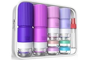 TOCELFFE 18 Pack Travel Bottles for Toiletries,TSA Approved Silicone Travel Bottle Set Containers jar for Toiletries, Leak Proof Refillable Liqus Shampoo and Conditioner Travel Essentials Toiletry