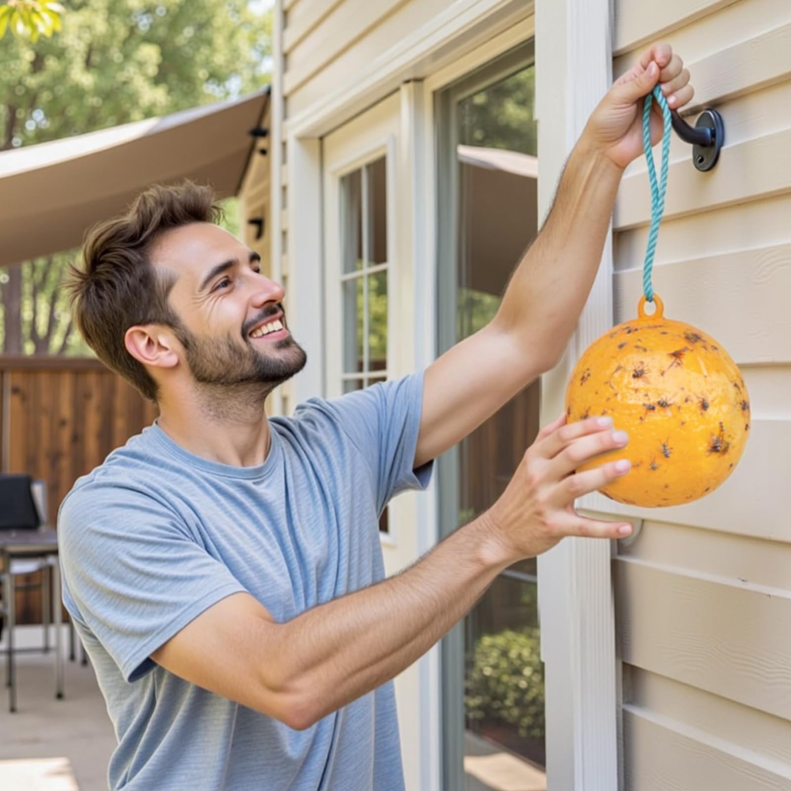Fly Sticky Ball Fly Trap Outdoor, 6 PCS Fly Traps Ball Indoor, Hanging Sticky Bugs Gnat Ball for Garden Plants Trees Flies Gnat Wasp Bugs