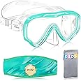 Vvinca Kids Goggles Snorkel Mask Diving Mask Swimming Goggles with Nose Cover and Straps Cover for Kids and Youth Age 6-14