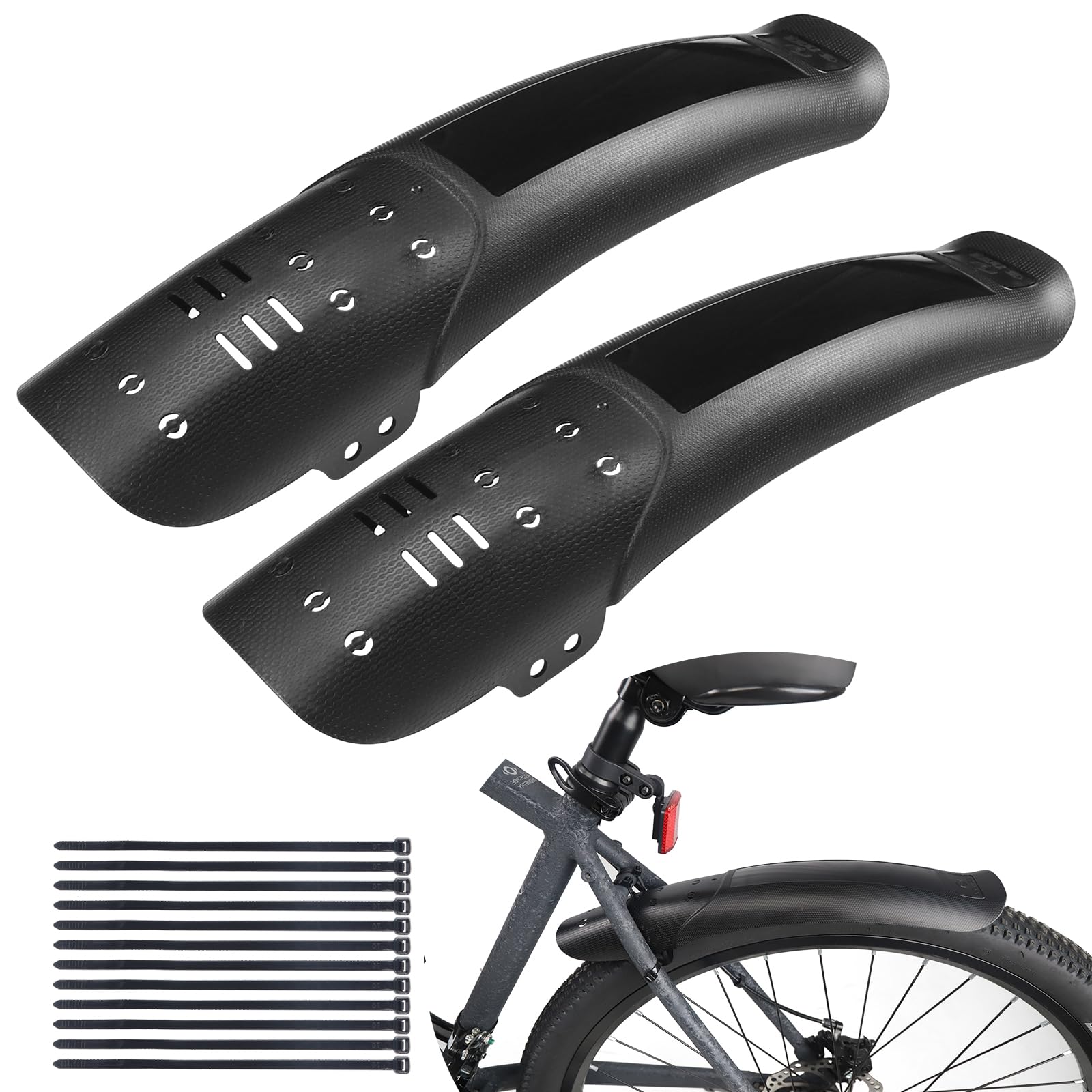 MEGHNA Bicycle Mudguard Set Front and Rear Bike Fender Universal Mudguards for MTB Road Bike Quick Release Suitable for Bicycles from 20-26 Inches