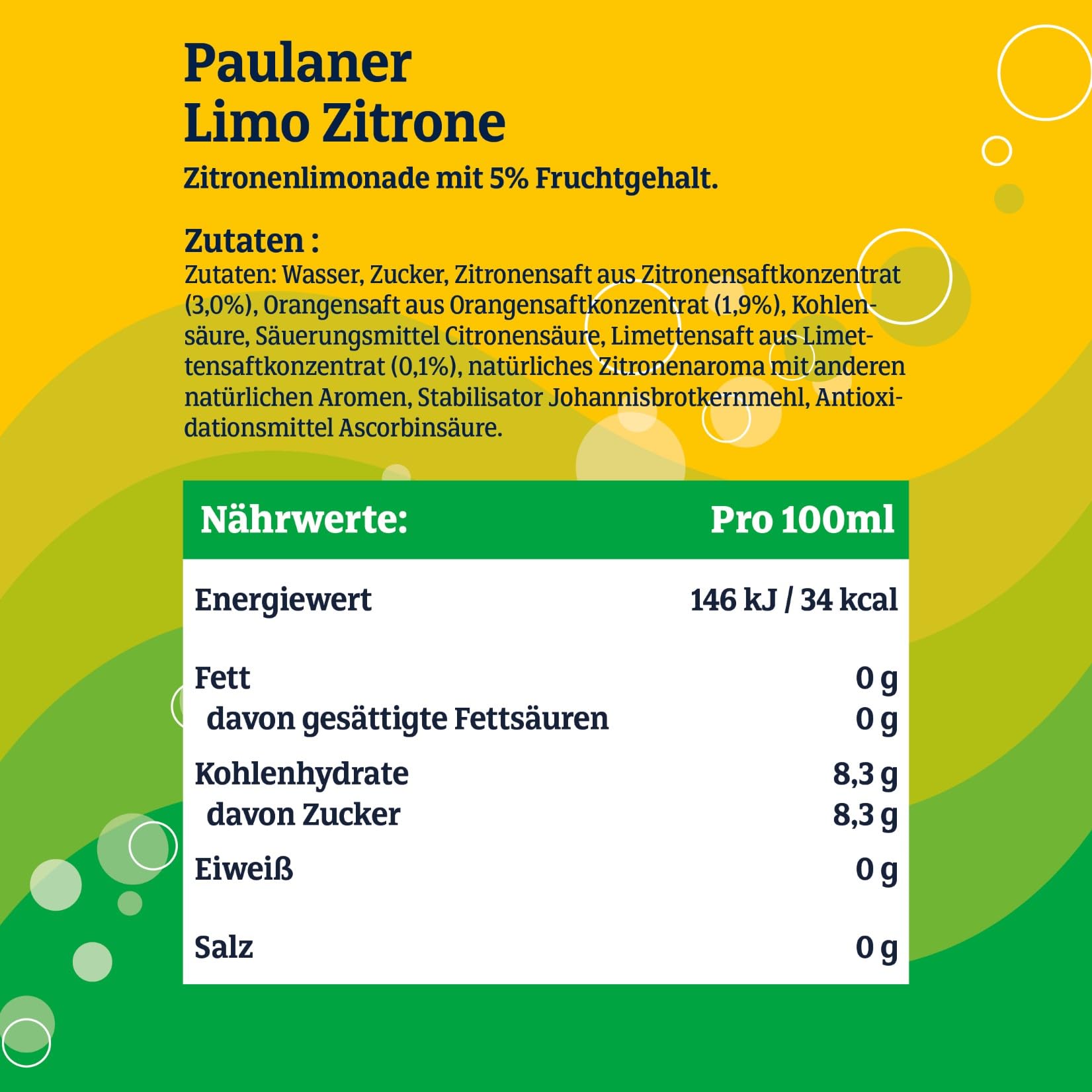 Paulaner Limo Zitrone Erfrischungsgetränk Zitronengeschmack EINWEG (24x0,33l) 3