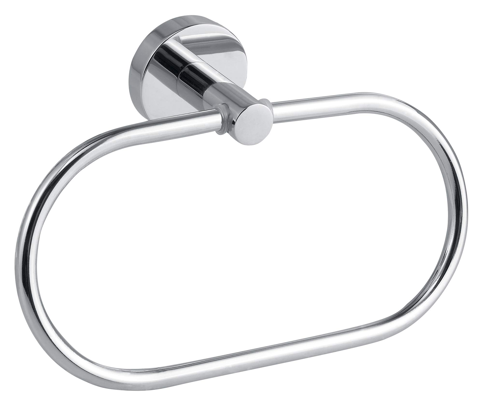 tesa SMOOZ Hand Towel Ring - No Drill Oval Bath Towel Ring Made of Chrome-Plated Metal, Stainless - Waterproof - Includes Removable Adhesive Solution