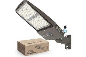 YARBO 320W LED Parking Lot Light 300W 280W Tunable, 5000K, 51200LM 160LM/W Parking Lot Light, Dimmable LED Shoebox Light, Dusk to Dawn Photocell, [1500W HPS Eqv] 100-277V, Arm & Slip Fitter in 1 Mount