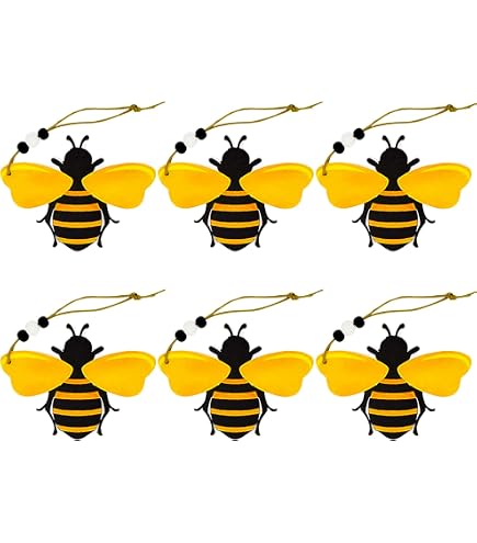 VHC Brands Buzzy Bees Überwurf – Gewebte Baumwolldecke, 152 X 157 Cm, Vintage-Gelb, Mit Bienen-Muster (für Wohnzimmer & Schlafzimmer)