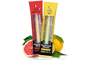 Craving Relief Inhaler (2-Pack) - Natural Quit Smoking Substitute, Nicotine & Tobacco-Free, Cigtrus' Non-Electric Solution (Citrus Grapefruit & Lemon Lime)