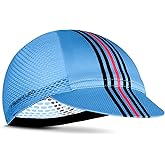 Hikenture Cycling Cap,Cooling Skull Cap Bike Hat with Sun Visor, Summer Breathable Helmet Liner Biking Cap for Men Women