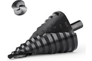 Lichamp Jumbo 2-3/8" Unibit Step Drill Bit for Metal, Extra Large Drill Stepper Bit for Hard Metal Heavy Duty, 12 Sizes from 1/4" to 2-3/8", Spiral Grooved, C5BK