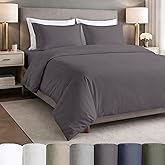 California Design Den Queen Size Sheet Set - Certified 100% Egyptian Cotton Queen Size Percale Sheets with Deep Pockets, Lightweight, Crisp, Durable Luxury Bedding Set - Grey