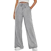 Bellcoco Wide Leg Sweatpants Women Lounge Pants Baggy Track Drawstring Lightweight Sweat Pants with Pockets