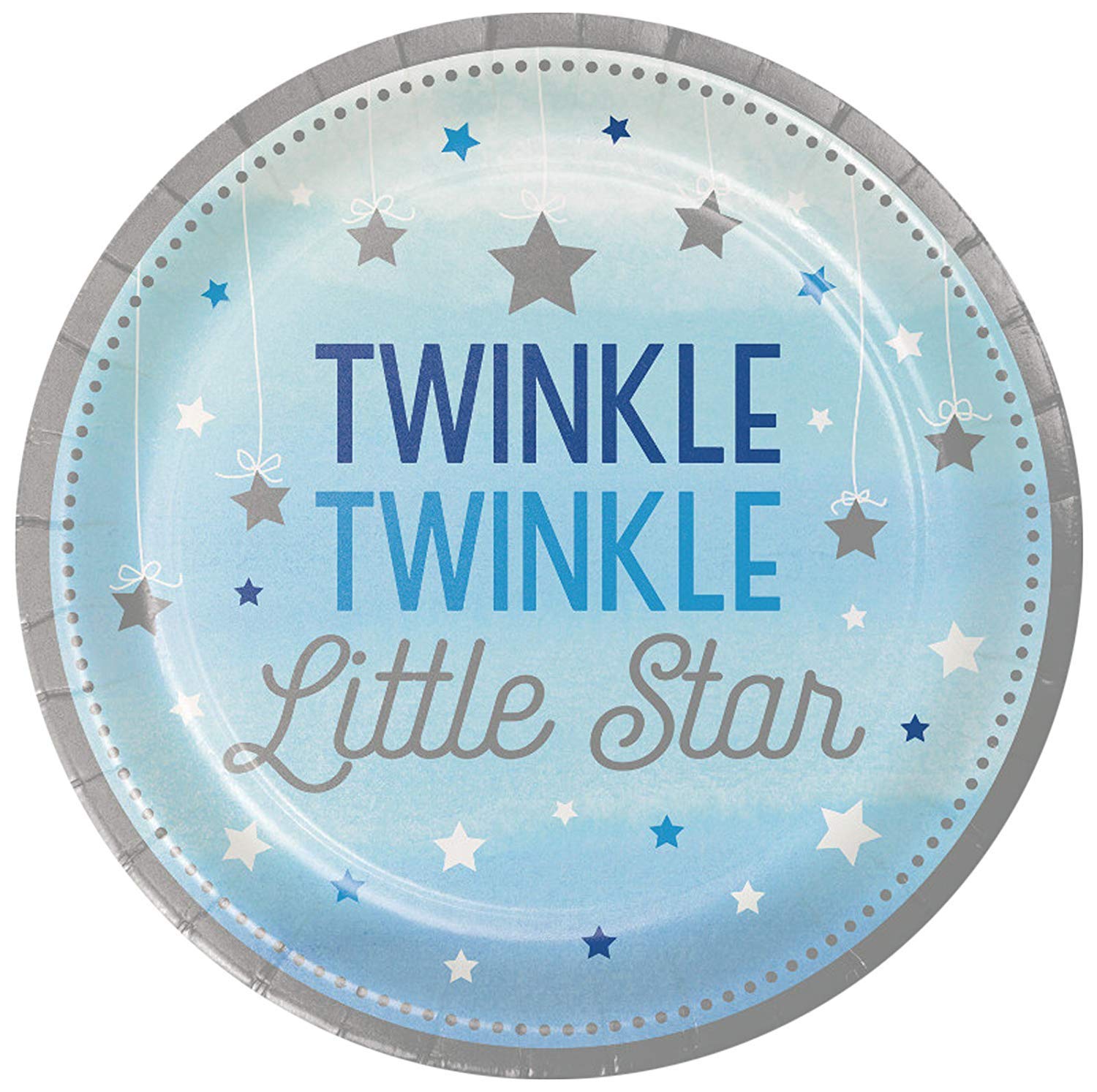Creative Converting Blue Twinkle Little Star Paper Dinner Plates - 8 Pcs
