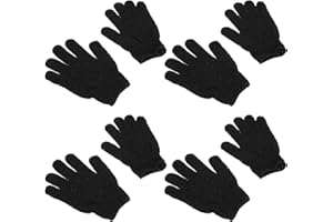 BETOOKY 4 Pairs Black Bath Scrubber Gloves Deep Exfoliating Mitts for Shower Dead Skin Cleaning for Men