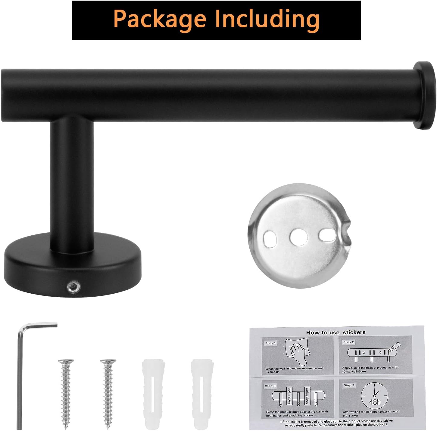 NearMoon Bathroom Toilet Paper Holder, Premium SUS304 Stainless Steel Rustproof Wall Mounted Toilet Roll Holder for Bathroom, Kitchen, Washroom (Matte Black): Kitchen & Dining