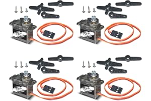 diymore 4pcs DM90S Servo Micro 180° 9 Gram Metal Gear Servo Digital Micro Servo Motor for 450 RC Helicopter Plane Boat Car (180 Rotating)
