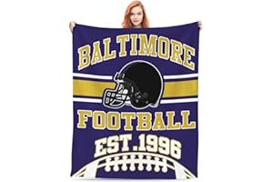 TOUVCRD Baltimore Fans Blanket Gifts 50x60 inches Soft Lightweight Flannel Throw Blanket for Men Women Youth Kids Classic Football Team Color Blankets for Sofa Bed Bedroom Living Room